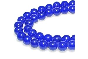 MJDCB Natural Stone Beads Sapphire Jade Round Loose Beads for Jewelry Making DIY Bracelet Necklace (6mm)