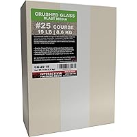 20-30 Grit (#25) Crushed Glass Abrasive - 19 lb or 8.6 kg - Blasting Abrasive Media (Course - Very Large) #25 Mesh - 940 to 5