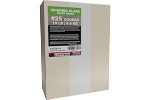 20-30 Grit (#25) Crushed Glass Abrasive - 19 lb or 8.6 kg - Blasting Abrasive Media (Course - Very Large) #25 Mesh - 940 to 5