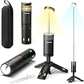 TIDNNS Camping Lights Rechargeable, Detachable Camping Lantern with Stand, Telescopic Waterproof Camp Lamp, Magnetic Work Hanging Light, LED Tent Flashlights for Emergency (Matte Black)