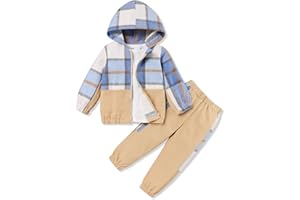 FoWear 3Pcs Toddler Boy Clothes Long Sleeve Hoodie with Solid Color Top and Casual Sweatpants Boys Fall Winter Outfits 2-6T