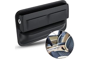 PHOENIX PICCO Universal Leather Car Seat Gap Filler Organizer – Side Pocket Storage Box for SUV & Truck, Essential Car Accessories for Men & Women, Center Console Organizer (Black)