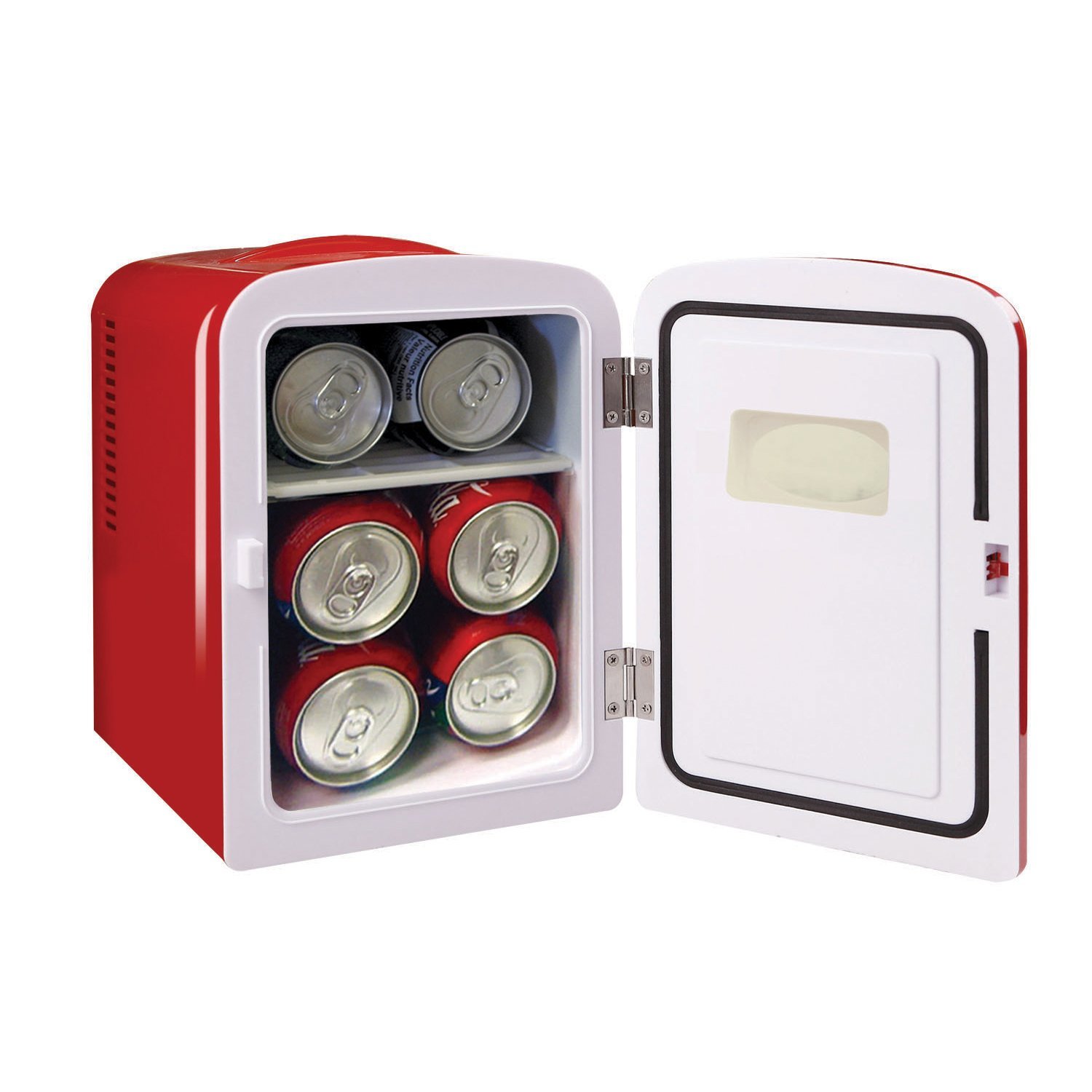 Igloo Mini Beverage Refrigerator Retro 6 Can Mini Fridge Red 4 Liter Capacity Home Kitchen Small Appliances