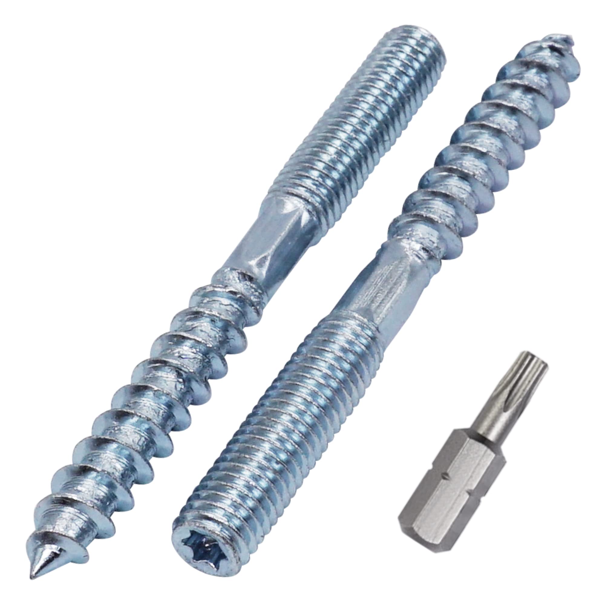 SKIR'CO (4 pcs) Hanger Bolts M8 x 90 mm, Double Ended Thread Dowel Screws, Double Headed Bolts