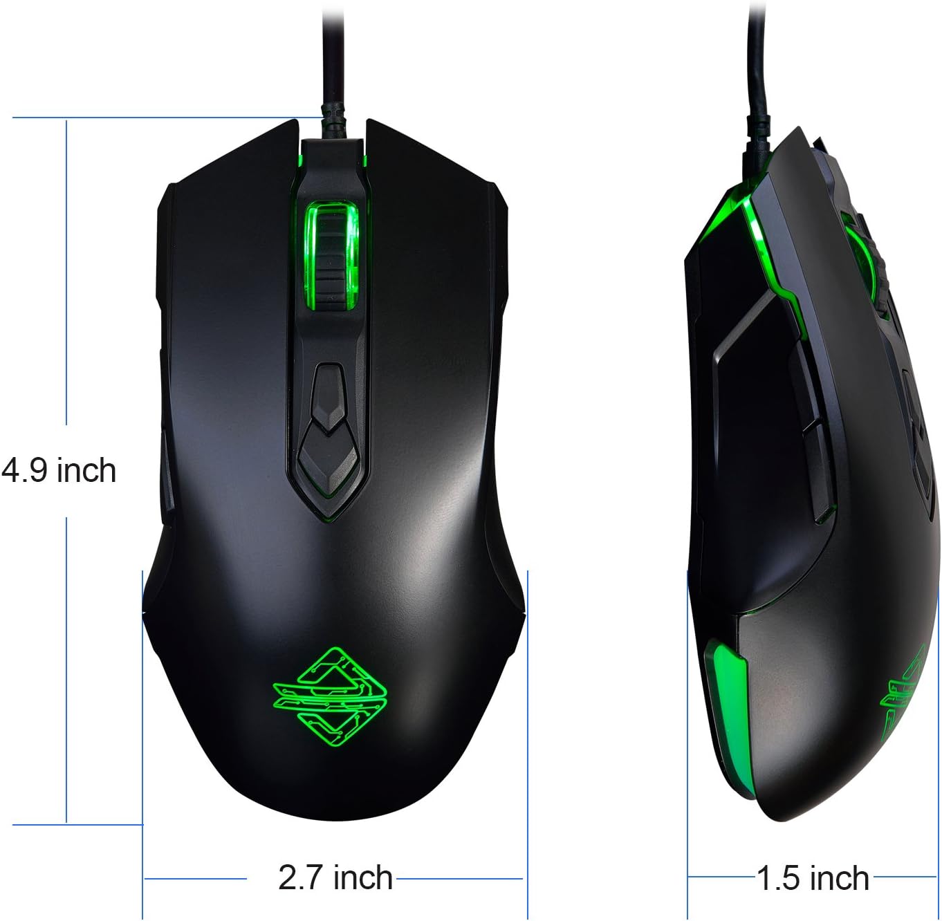 Ajazz AJ52 Watcher RGB Gaming Mouse, Programmable 7 Buttons, Ergonomic LED Backlit USB Gamer Mice Computer Laptop PC, for Windows Mac OS Linux, Black: Computers & Accessories