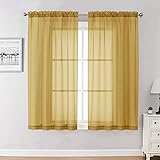 Chyhomenyc Gold Sheer Curtains 54 Inch Long 2