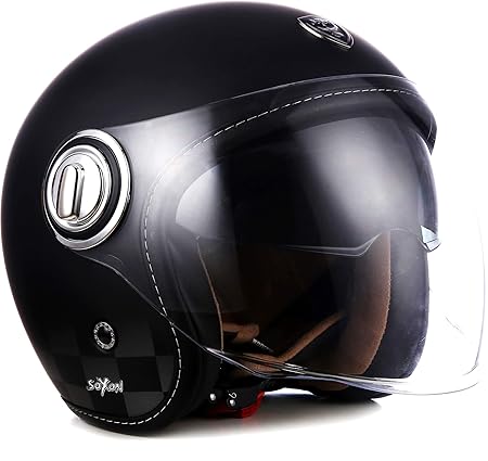 Soxon® SP-888 „Night“ · Jet-Helm · Motorrad-Helm Roller-Helm Scooter-Helm Bobber · ECE Sonnenvisier Schnellverschluss SlimShe