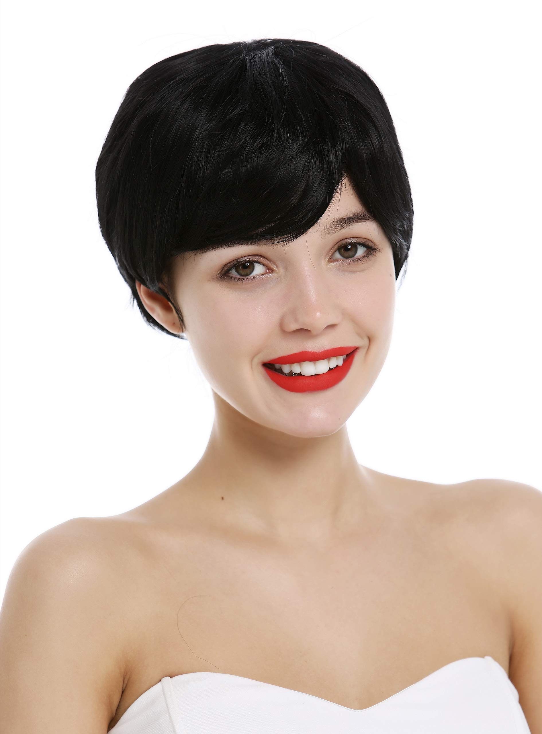 WIG ME UP - YZF-41020-1B Lady wig very short Bob Pixie cut slightly wavy voluminous parting black