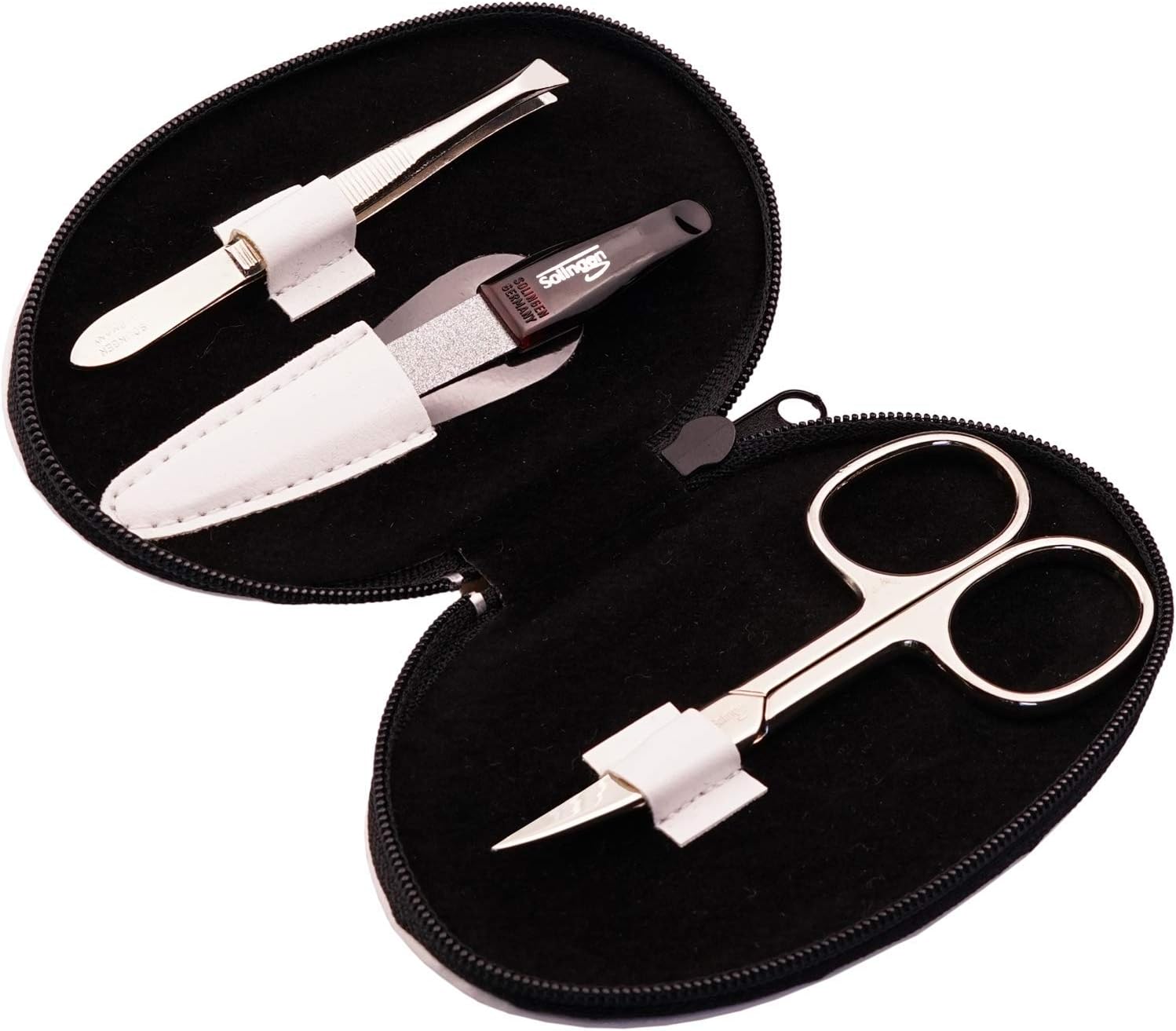 marQus Manicure Set - 3 Piece Professional Pedicure Tools, German Made Nail Kit, Grooming Set, Ideal Travel Nail Kit, Nail Set Incl. Nail Scissors, File & Tweezers
