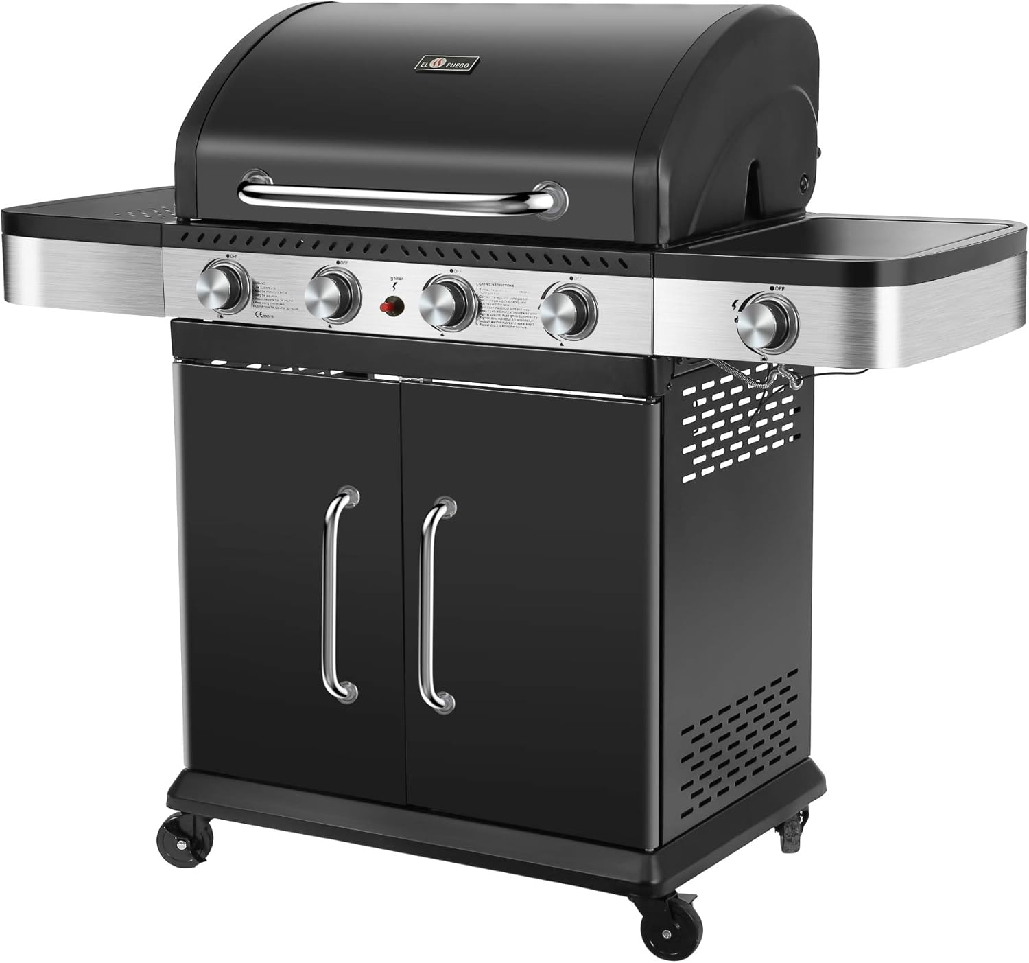 Fuego Gasgrill Burlington 4+1 Brenner von EL Grill BBQ Grillwagen Gasgrillwagen Barbecue AY 576