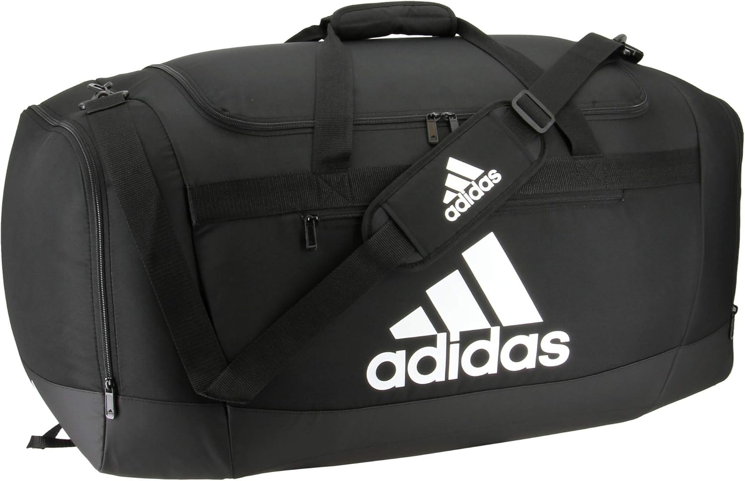 adidas Defender 4 Large Duffel Bag, Black/White, One Size
