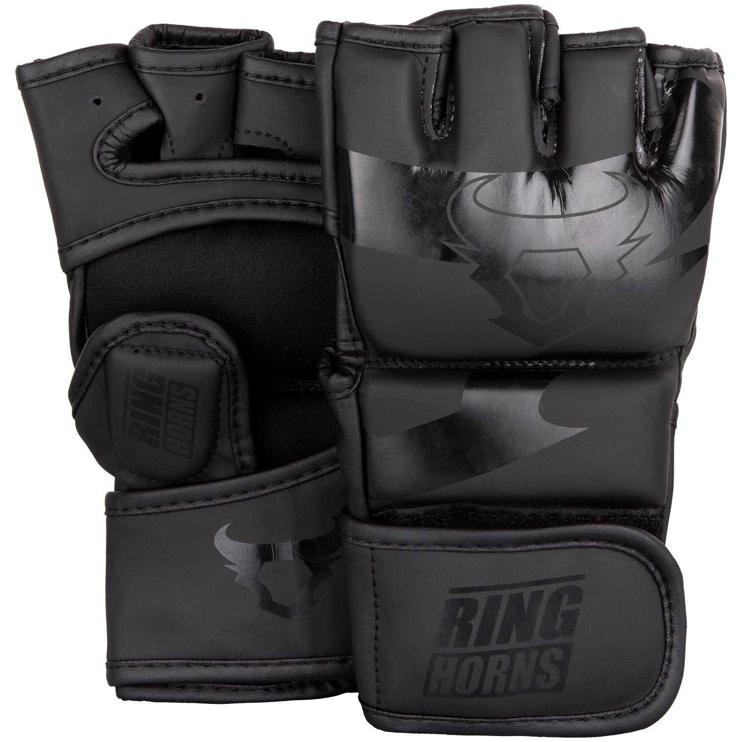 Ringhorns, Charger MMA Gloves, Unisex Adult, L, Black/Black