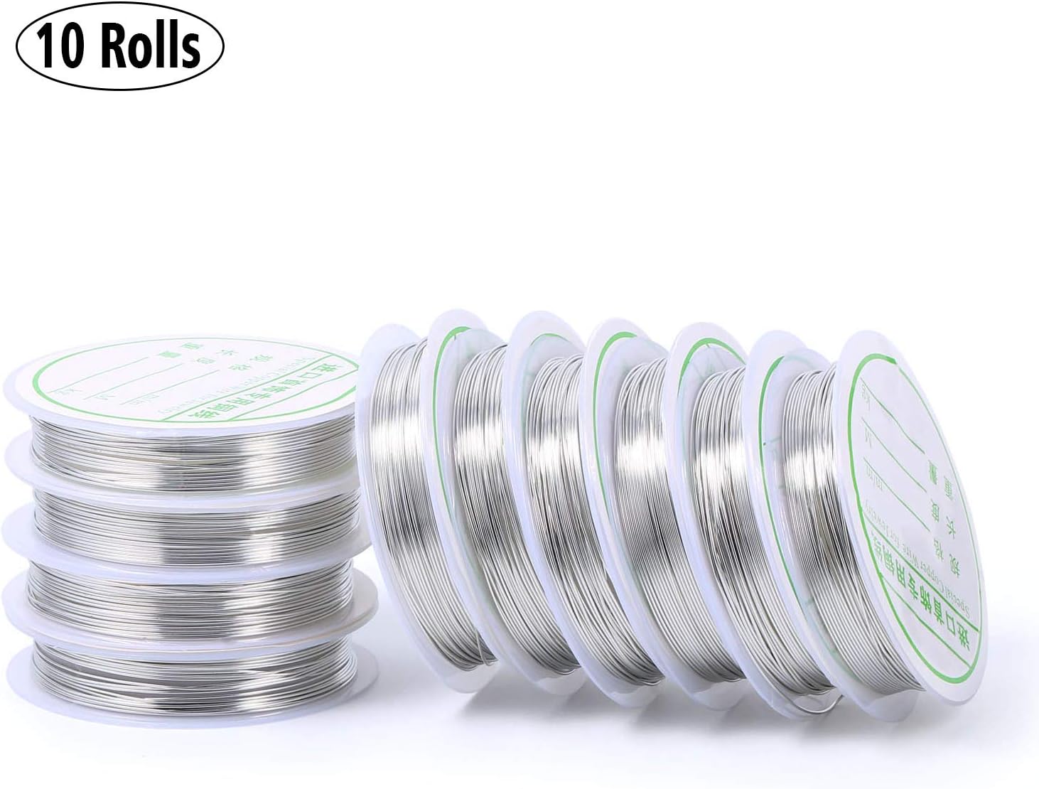 Bare Craft Wire Silver Tone Plated Brass Tarnish Resistant Wire Supplies for Jewelry Making，24 Gauge（197-Feet/65-Yard）