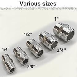 1" Male x 1" Male Hex Nipple Pipe Fittings, 304