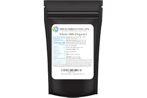 Prescribed For Life Organic Dry Milk Powder, USDA Grade A Whole Milk rBST & rBGH Free, Non GMO, Kosher, Shelf Stable Whole Milk Powder (2kg / 4.4lb)