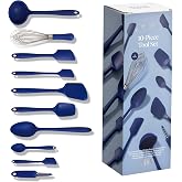 GIR: 10-Piece Silicone Ultimate Kitchen Utensils Set &ndash; Navy | Durable &amp; Versatile Kitchen Tools | For Nonstick Cookware, Meal Prep &amp; Baking | Ladle, Whisk, Potato Peeler &amp; Kitchen Spoons