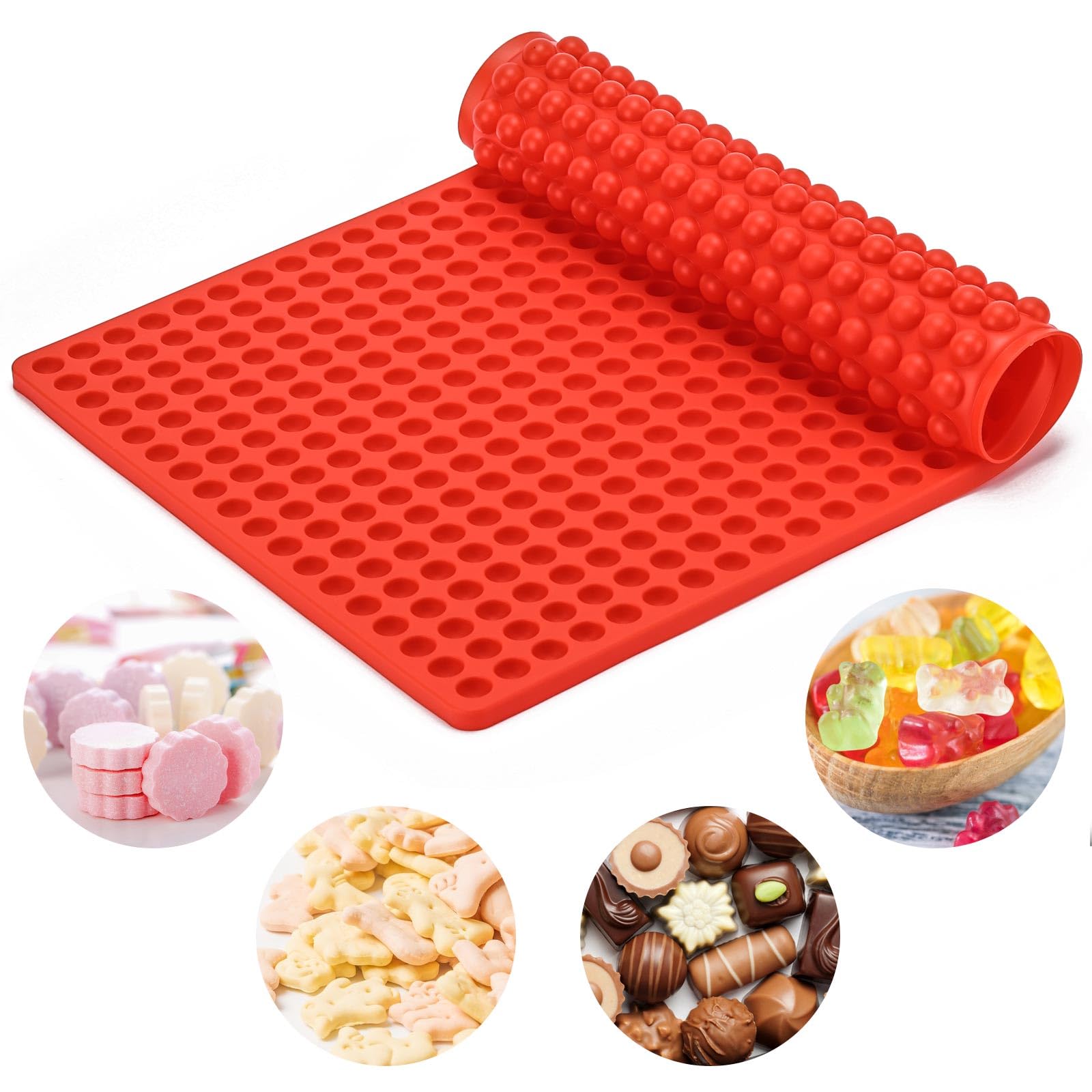 2 Pcs Mini Round Silicone Molds, 468 Cavity Semi Sphere Molds for Homemade Chocolate Chips, Candy, Baking, Wax Melts Beads, Ice Balls, Dog Training Treats