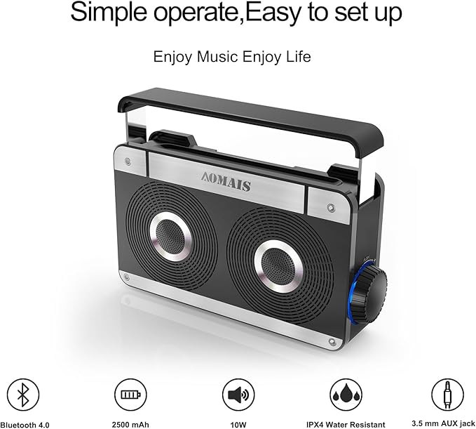 aomais go bluetooth speakers manual