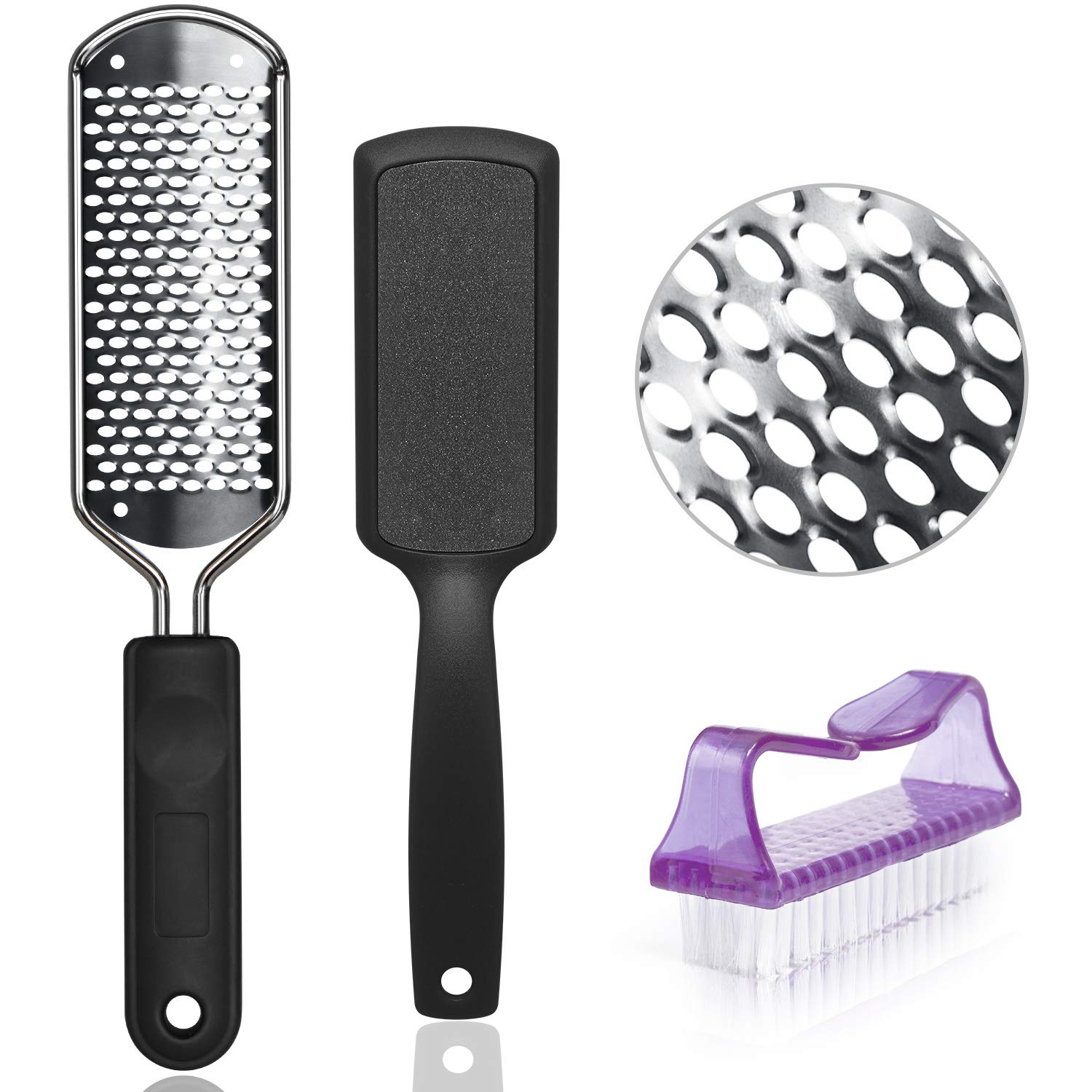 Pedicure Foot File Callus Remover - Ejiubas Foot Scrubber Callous Removers for Feet Foot Rasp Foot Grater Professional Callus File for Wet and Dry Feet