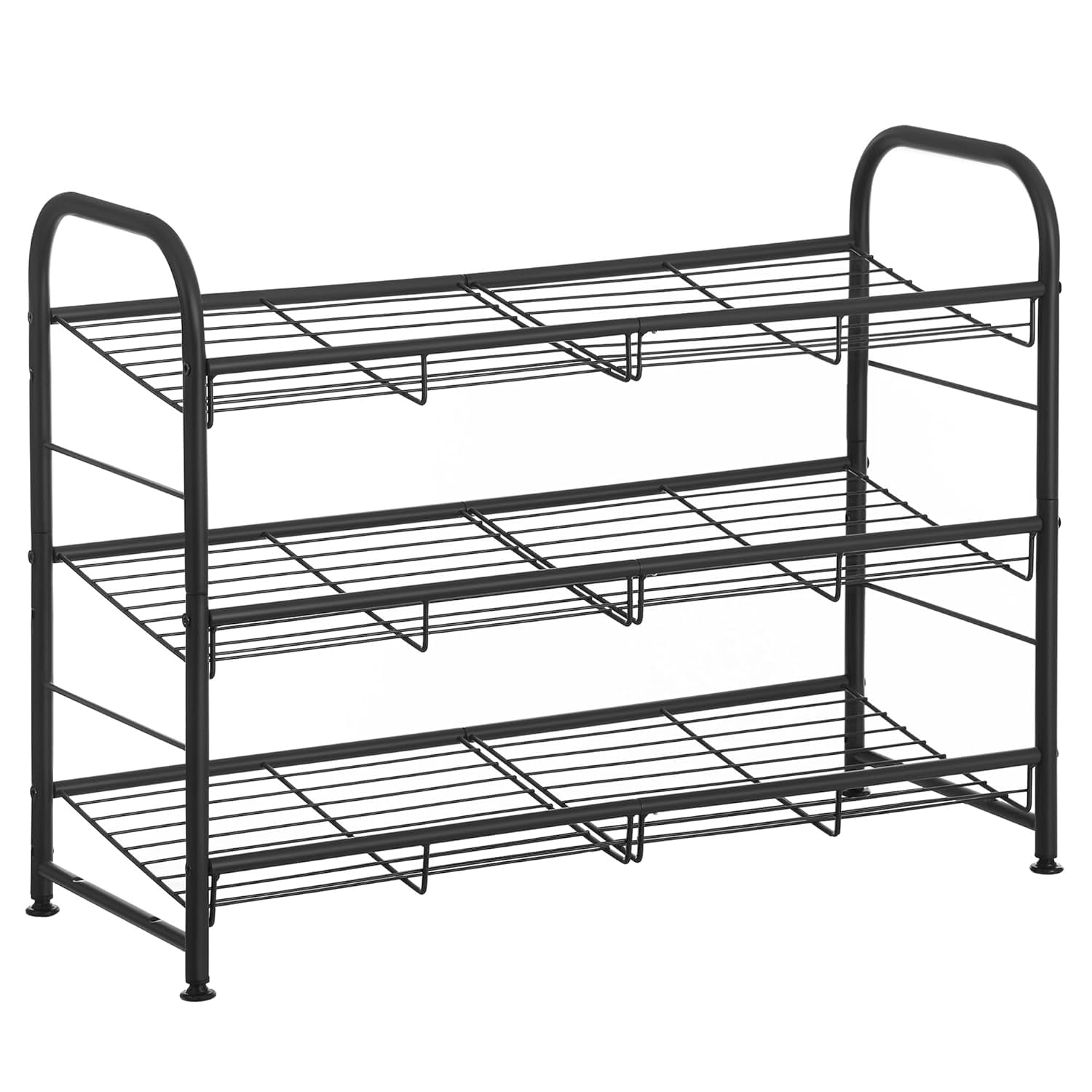 Photo 1 of SONGMICS Shoe Rack, 3 Tier Shoe Organizer for Closet, Holds up to 12 Pairs of Shoes, Shoe Rack for Front Door Entrance, Metal Shoe Shelf with Adjustable Tilt Angle, for Entryway, Garage, Black