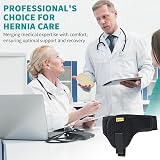 Tenbon Hernia Belt Truss Adjustable Left or Right Side Support Black M view 9