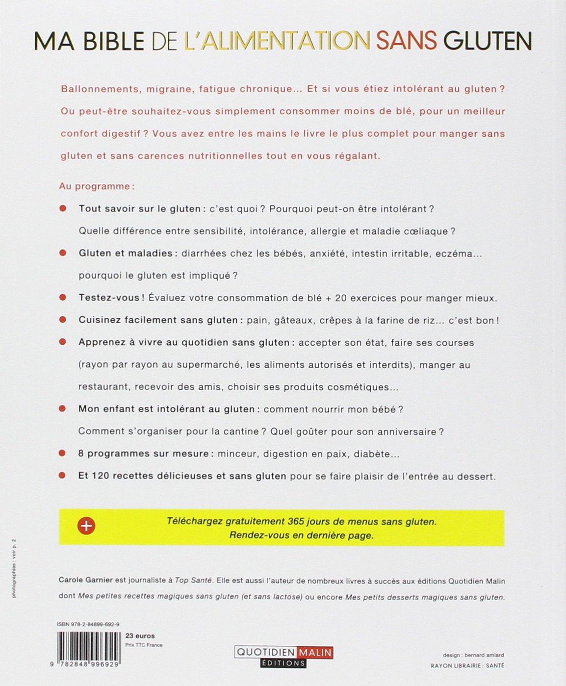 Ma Bible De L Alimentation Sans Gluten Le Guide De Reference Pour Conciler Plaisir Et Sante Bible Le Guide De Reference Pour Conciler Plaisir Et Sante French Edition Garnier Carole Amazon Com Books