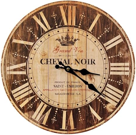 Decoration D Autrefois Wanduhr Antik Optik Gross Wein Pferd Schwarz Braun 34 Cm Holz Amazon De Kuche Haushalt