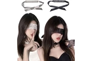 2PCS Lace Blindfold Sexy See Through Blindfold Eye Mask Masquerade Couple Party Masks