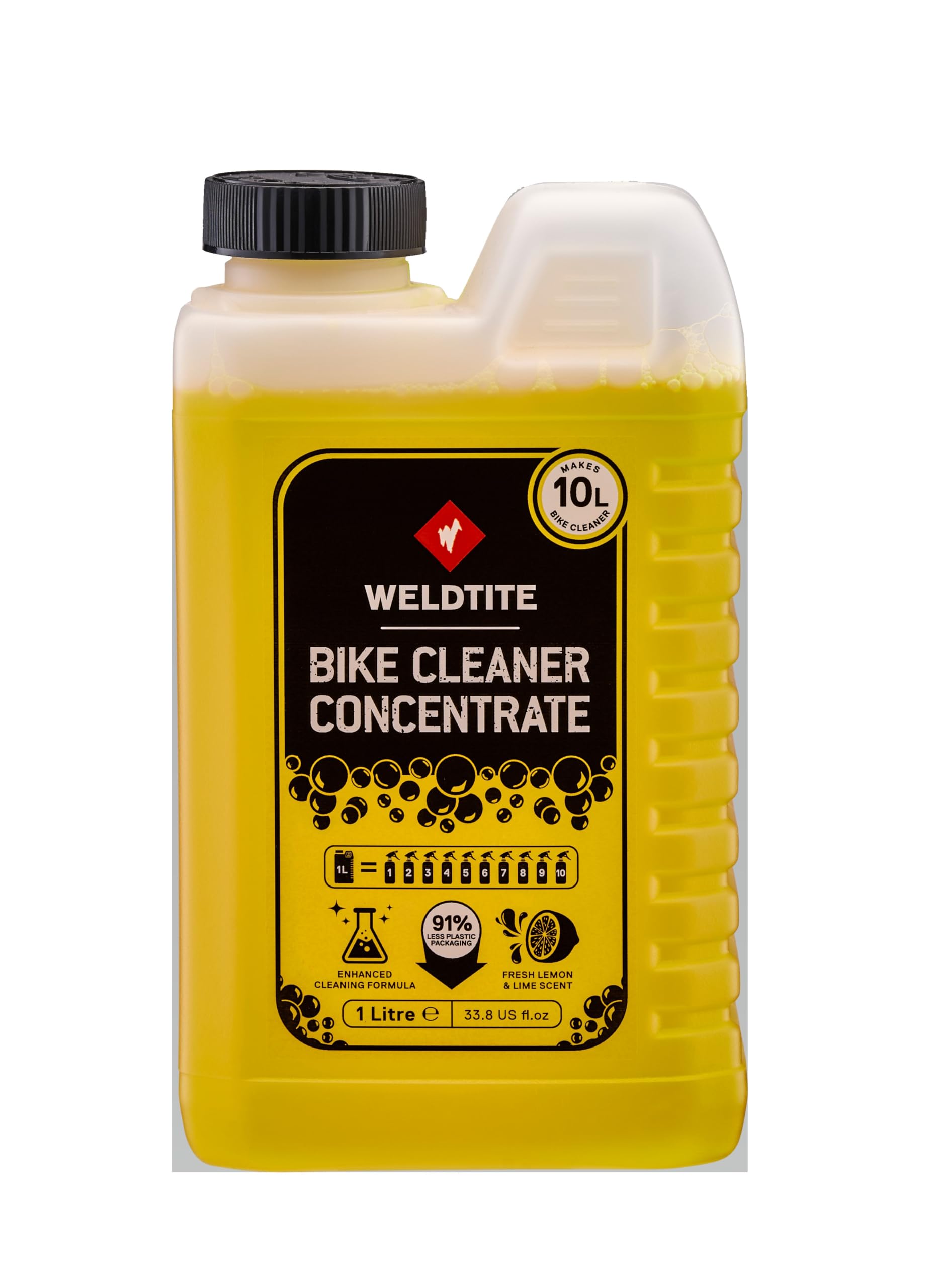 WELDTITE Lemon Scent Bike Cleaner Concentrate, Biodegradable & Powerful Bicycle Cleaning Solution, 1 Litre