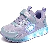 GOALCTOWINS Toddler Light Up Shoes for Girls Boys，Little/Big Kids Non-Slip Led Sneakers with Hook and Loop，Athletic Running Walking Tennis Shoes Size 7-3