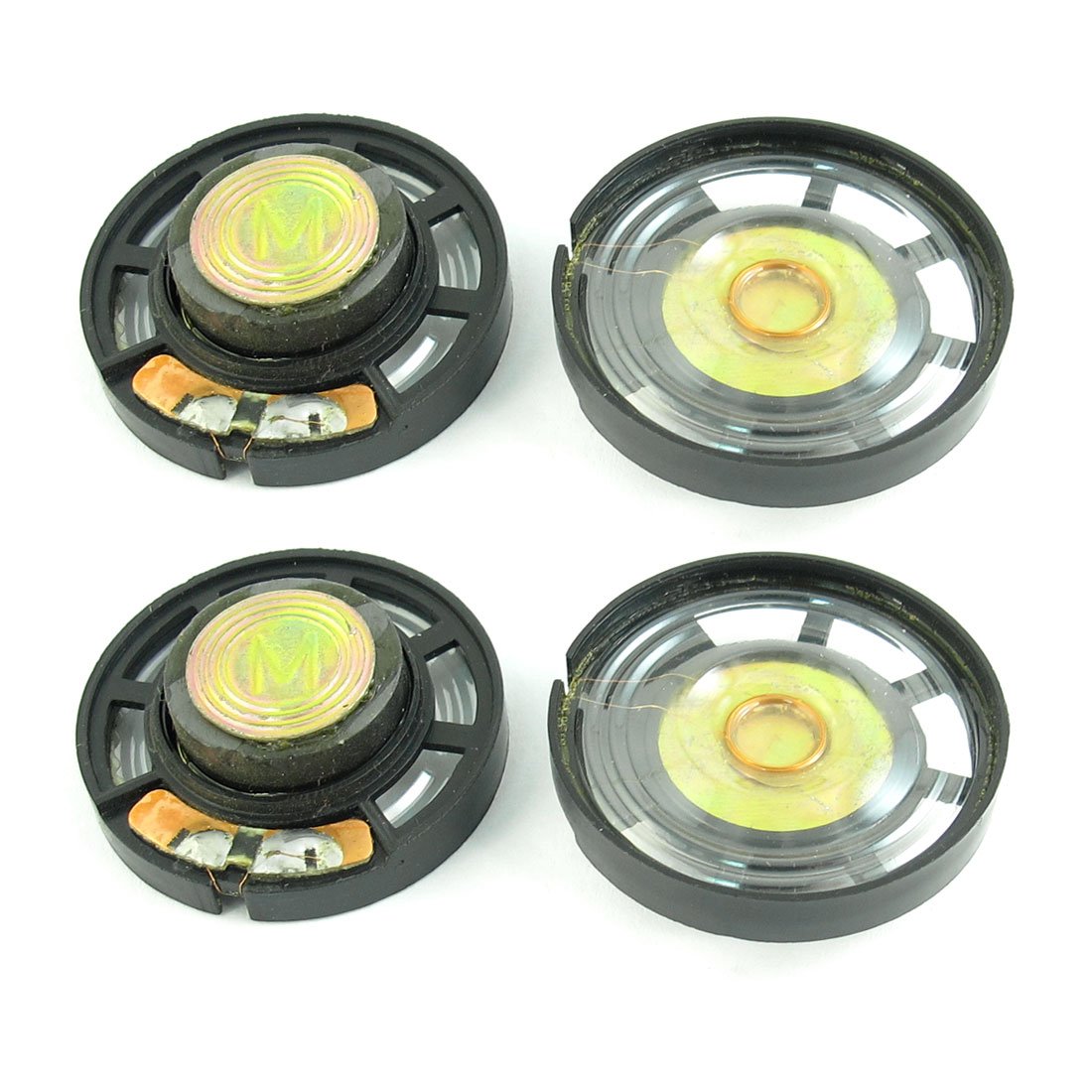 sourcing map 4 Pcs 0.25W 8 Ohm 29mm Diameter Round Magnet Speaker Loudspeaker Horn