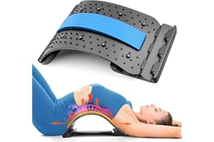 ENNSOO Back Stretcher for Posture Corrector, Upgraded Multi-Level Lower Backs Pain Relief Adjustable Lumbar Support Board, Acupressure Back Massager for Scoliosis Spine Decompression-Blue