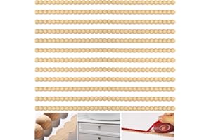 Veythor12Pcs Decorative Beaded Wood Trim,15.75 Inch Half Wooden Beads Trim Molding,Unfinished 3D Bead Molding Stick,with Doub