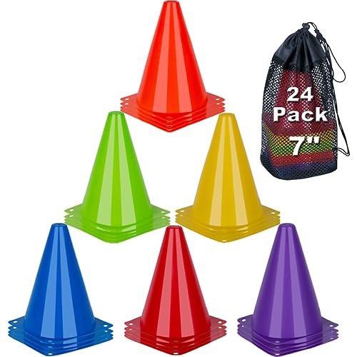 Inch Soccer Cones, 24 Pack Cones Sports Training Agility Field