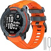 ZOCOVIN Silicone Watch Bands for Garmin Instinct 3 45mm, Soft Silicone Strap Sport Wristband Replacement Strap for Garmin Instinct 3 45mm