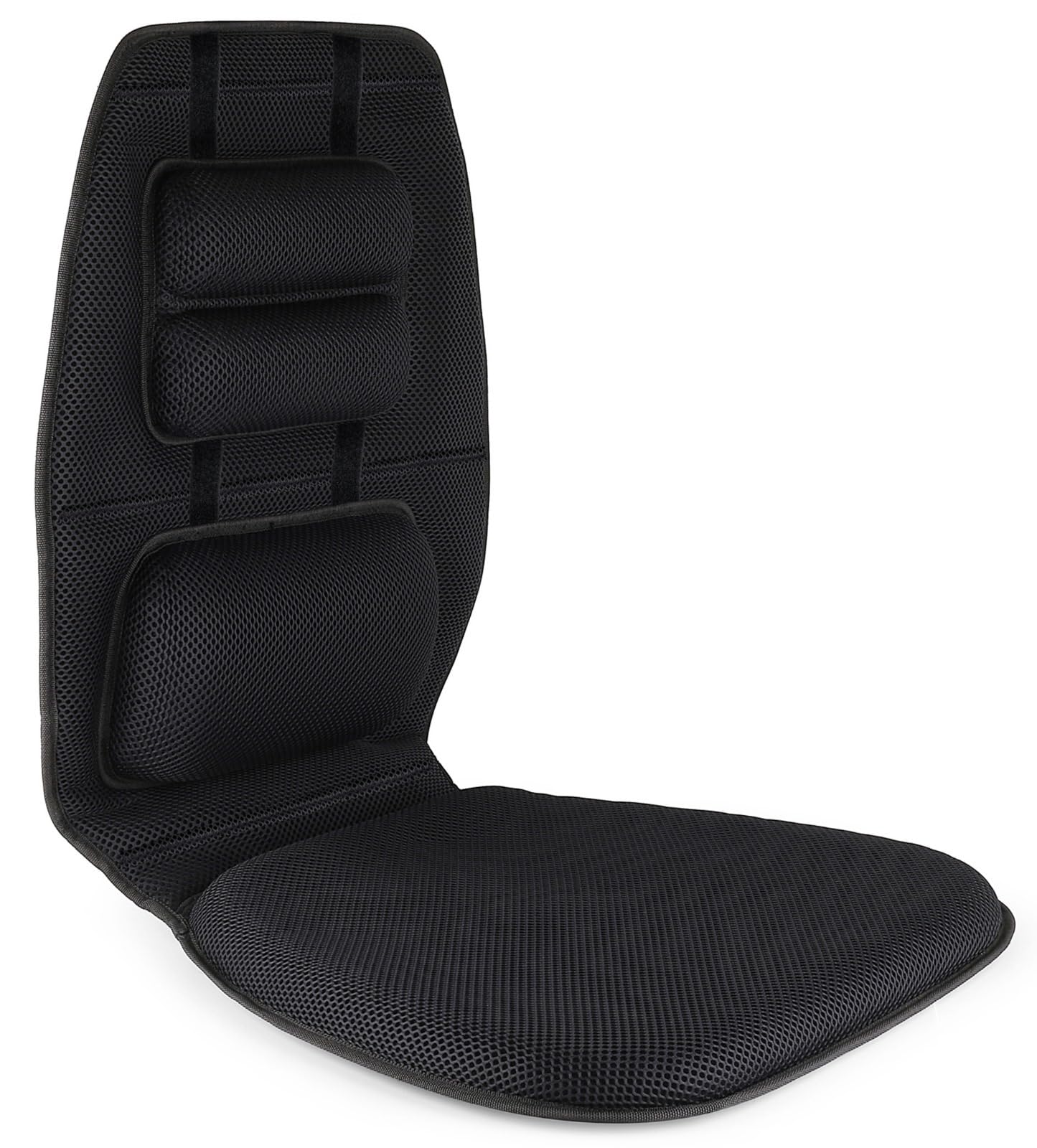 FOMI Gel Seat Cushion and Adjustable Back Support | Lumbar Pillow Flexible Placement for Upper Lower Thoracic, Coccyx, Pressure Sore Pain Relief | for Car, Office Chair, Gaming, Stadium | Posture Aid