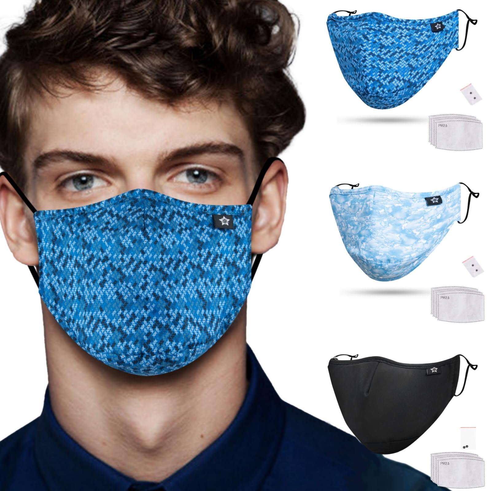 SpringSeaon Washable and Reusable Windproof Warm Cotton Mouth Half Face With Adjustable Ear Loops for Women Men