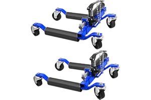 GarveeTech 2Pcs Car Wheel Dolly, 1500LBS Capacity Trailer Dolly with Hydraulic Tire Jack for Vehicle Positioning for Truck Rv Trailer, Blue