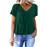 Dokotoo Women's Casual Summer T Shirts Short Sleeve V Neck Tops Tshirts