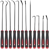Plyvuir 12PCS Pick and Hook Tools Set, Long &amp; Mini Automotive Pick Set | Carbon Steel, O-Ring Oil Seal &amp; Gasket Removal with Non-Slip Grip, Pick Tool Set for Car Repair, Mechanical &amp; DIY