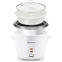 Elite Gourmet ERC-2020 Electric Rice Cooker with Stainless Steel Inner Pot Makes Soups, Stews, Grains, Cereals, Keep…
