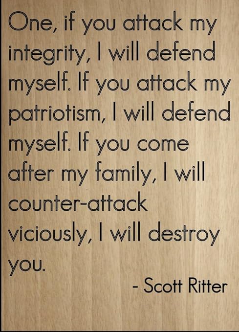 One Si Vous Attack My L Integrite I Will Citation Par Scott Ritter Grave Au Laser Sur Plaque En Bois Dimensions 3 X 25 4 Cm Amazon Ca Maison Et Cuisine