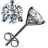 SMILEST 0.2-4CT Martini Moissanite Earrings for Women Men, Lab Created Moissanite 14K White Yellow Rose Gold Plated 925 Sterling Silver Moissanite Stud Earrings
