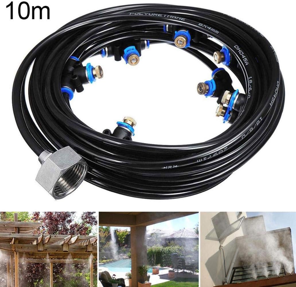 lamta1k Water Misting System Kit,10m Hose Nozzles Sprayer Set Water Misting Cooling System Kit Garden Accessories