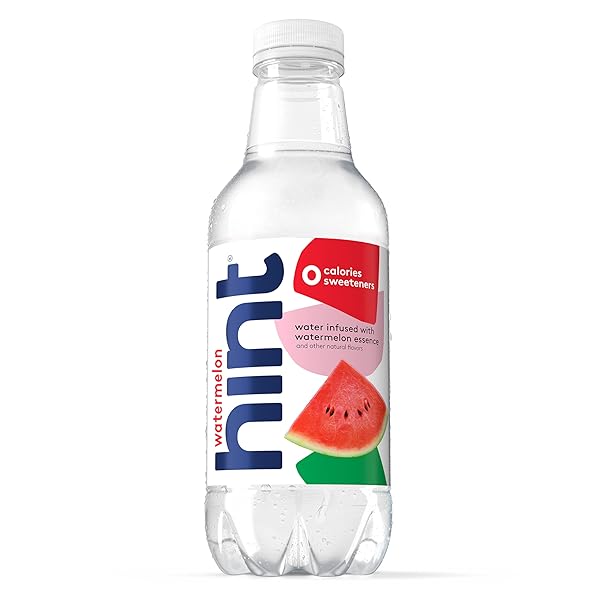 HINT WATER WATERMELON SINGLE BOTTLE, ONE 16 OUNCE BOTTLE, PURE WATER INFUSED WITH WATERMELON, ZERO SUGAR, ZERO CALORIES, ZERO SWEETENERS, ZERO PRESERVATIVES, ZERO ARTIFICIAL FLAVORS
