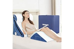 Welzona 4Pcs Orthopedic Bed Wedge Pillow Set for Sleeping/Acid Reflux Relief/Post Surgery/Back Pain Relief/Snoring/Heartburn/