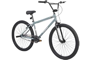 MEGHNA 26 inch Mountain Bike Single Speed Unique BMX Style Handlebar Bicycle V - Brake and Caliper Brake Mountain Bike for Teens Junior Unisex Adult to Going to School, Hanging Out, Short Trip