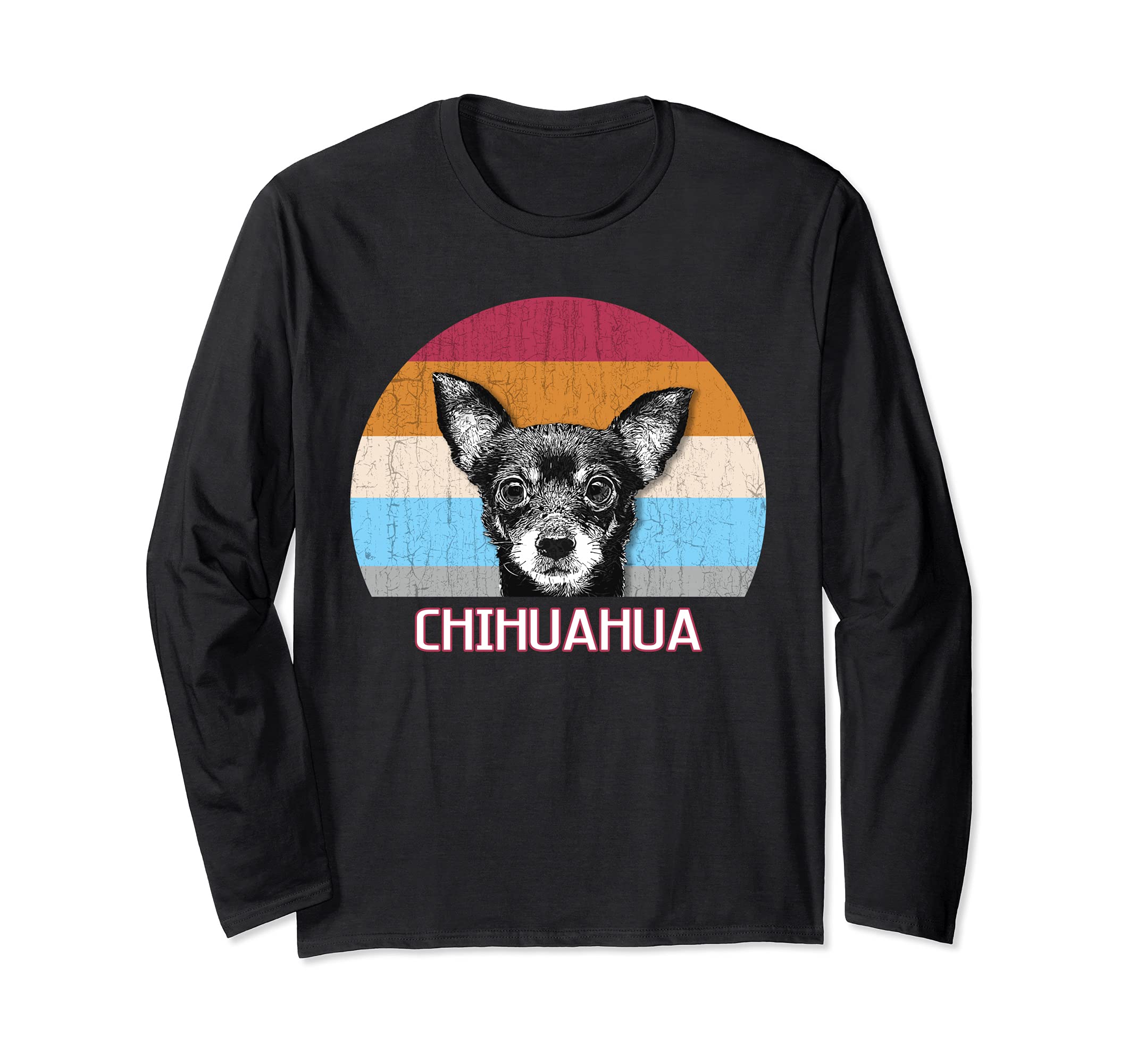 Chihuahua Dog Lover Owner Retro Vintage Distressed dog Long Sleeve T-Shirt