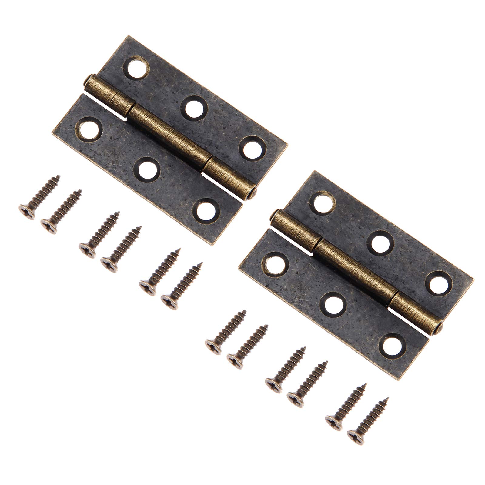 2 Pcs Hinges Retro Butt Hinges Antique Hinges Bronze with Screws for Wooden Jewelry Box Case