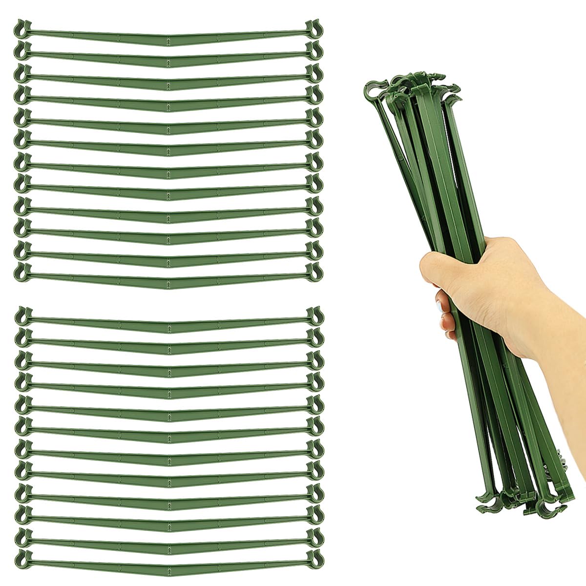 FERCAISH Pack of 24 Stake Arms Tomato Cage, Tomato Trellis Connectors, Plastic Connecting Rod Brackets, Garden Cages, Stakes, Cucumber Grids for All Plant Stakes with 11 mm Diameter